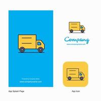 Truck Company Logo App Icon and Splash Page Design Creative Business App Design Elements vector