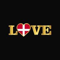 Golden Love typography Sovereign Military order of Malta flag design vector