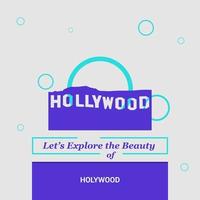 Lets Explore the beauty of Hollywood USA National Landmarks vector