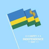 Rwanda Independence day typographic design with flag vector