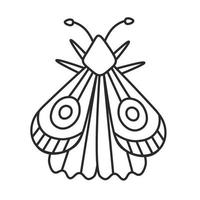 Doodle moth silhouette vector