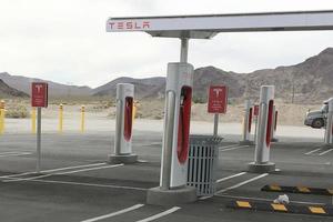 LOS ANGELES - MAY 21 - Tesla Charging Station at 71808 Baker Blvd on May 21, 2018 in Baker, CA photo