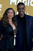 LOS ANGELES - APR 14 - Tina Knowles Laawson, Richard Lawson at the They Call Me Magic Premiere Screening at Village Theater on April 14, 2022 in Westwood, CA photo