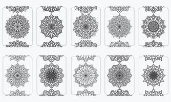 diseño de mandala para colorear para adultos vector