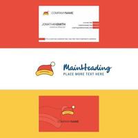 Beautiful Santa clause cap Logo and business card vertical Design Vector