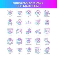 25 Blue and Pink Futuro SEO Marketing Icon Pack