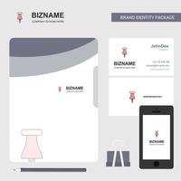 Paper pin Business Logo File Cover Visiting Card and Mobile App Design Vector Illustration