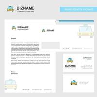 Taxi Business Letterhead Envelope and visiting Card Design vector template