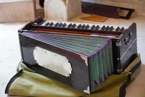 a old fashioned harmonium image photo