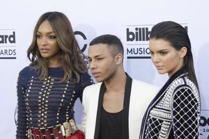 LAS VEGAS, MAY 17 - Jourdan Dunn, Olivier Rousteing, Kendall Jenner at the Billboard Music Awards 2015 at the MGM Garden Arena on May 17, 2015 in Las Vegas, NV photo