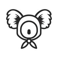 Koala ear face hoodie head icon on a white background. Vector illustration