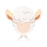 icono de la cabeza de la capucha de la cara de la oreja de oveja en un fondo blanco. ilustración vectorial vector