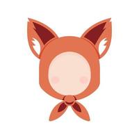 Fox ear face hoodie head icon on a white background. Vector illustration