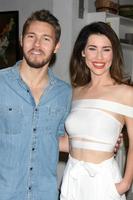 LOS ANGELES, AUG 14 - Scott Clifton, Jacqueline MacInnes Wood at the Bold and Beautiful Fan Event Friday at the CBS Television City on August 14, 2015 in Los Angeles, CA photo