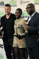 LOS ANGELES, MAR 1 - Brad Pitt, Lupita Nyong o, Steve McQueen at the Film Independent Spirit Awards at Tent on the Beach on March 1, 2014 in Santa Monica, CA photo