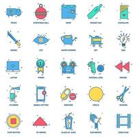 25 conjunto de iconos de color plano de mezcla de concepto de negocio vector