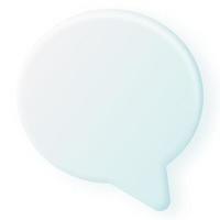 Icono de burbuja de voz 3d aislado sobre fondo blanco. señal de chat 3d. burbuja de habla de menta blanca y clara, icono de mensaje de chat de redes sociales. burbuja de texto vacía, comentario, globo de diálogo vector