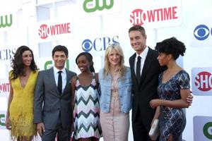 LOS ANGELES, JUL 29 - Necar Zadegan, Michael Rady, Aja Naomi King, Mamie Gummer, Justin Hartley, Kelly McCreary arrives at the CBS, CW, and Showtime 2012 Summer TCA party at Beverly Hilton Hotel Adjacent Parking Lot on July 29, 2012 in Beverly Hills, CA photo