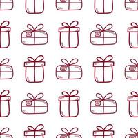 Doodle Christmas and new year vector seamless pattern