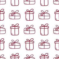 Doodle Christmas and new year vector seamless pattern