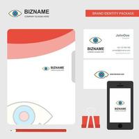 Eye Business Logo File Cover Visiting Card and Mobile App Design Vector Illustration