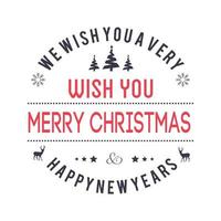 Merry Christmas greetings design with white background vector