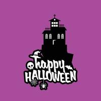 diseño de halloween con tipografía y vector de fondo claro