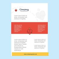 Template layout for Heart rate comany profile annual report presentations leaflet Brochure Vector Background