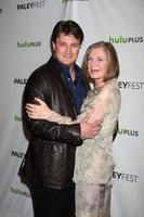 LOS ANGELES, MAR 9 - Nathan Fillion Susan Sullivan arrives at the Castle Event at PaleyFest 2012 at the Saban Theater on March 9, 2012 in Los Angeles, CA photo