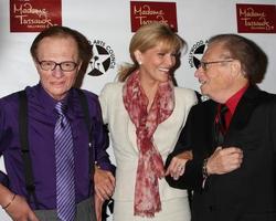 LOS ANGELES, MAR 25 - Larry King Wax figure Purple shirt , Shawn Southwick King, Larry King arriving at the Charlie Awards at Hollywood Roosevelt Hotel on March 25, 2011 in Los Angeles, CA photo