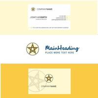 Beautiful Star Logo and business card vertical Design Vector