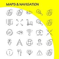 Maps And Navigation Hand Drawn Icon Pack For Designers And Developers Icons Of Food Fork Kitchen Knife Tools Arrow Bearing Direction Vector