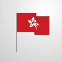 vector de diseño de bandera ondeante de hong kong