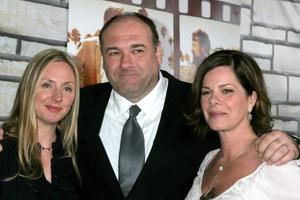 LOS ANGELES, APR 11 - Hope Davis, James Gandolfini, Marcia Gay Harden arriving at the HBO Films Cinema Verite Los Angeles Premiere at Paramount Studios on April 11, 2011 in Los Angeles, CA photo