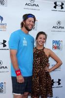 LOS ANGELES, SEP 4 - Clayton Kershaw, Ellen Kershaw at the Ping Pong 4 Purpose Charity Event at Dodger Stadium on September 4, 2014 in Los Angeles, CA photo