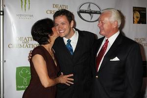 LOS ANGELES, AUG 26 - Tom Malloy and Parents arrives at the Death and Cremation Premiere at 20th Century Fox Studios on August 26, 2010 in Century City, CA
