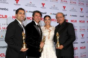 LOS ANGELES, SEP 27 - Youssef Delara, Lou Diamond Phillips, Gina Rodriguez, Edward James Olmos at the 2013 ALMA Awards, Press Room at Pasadena Civic Auditorium on September 27, 2013 in Pasadena, CA photo