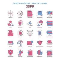 GDPR icon Dusky Flat color Vintage 25 Icon Pack vector