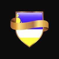 Buryatia flag Golden badge design vector