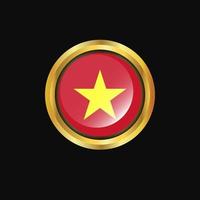 Vietnam flag Golden button vector