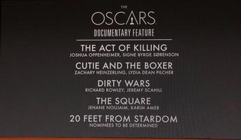 LOS ANGELES, JAN 16 - Documentary Feature Nominations at the 86th Academy Awards Nominations Announcement at AMPAS Samuel Goldwyn Theater on January 16, 2014 in Beverly Hills, CA photo