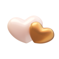 3d globos brillantes en forma de corazón expresión de amor en el día de san valentín. png