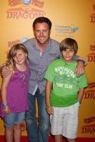 LOS ANGELES, JUL 12 - Chris Harrison, and his children arrives at Dragons presented by Ringling Bros and Barnum and Bailey Circus at Staples Center on July 12, 2012 in Los Angeles, CA photo