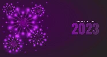 Happy new year 2023 Abstract background banner with fireworks. Holiday greeting card design. vector