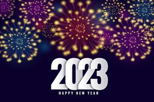 Happy new year 2023 Abstract background banner with fireworks. Holiday greeting card design. vector