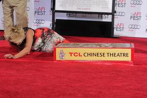 LOS ANGELES, NOV 7 - Emma Thompson at the Emma Thompson Hand and Footprint Ceremony at TCL Chinese Theater on November 7, 2013 in Los Angeles, CA photo