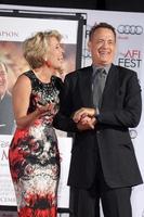 LOS ANGELES, NOV 7 - Emma Thompson, Tom Hanks at the Emma Thompson Hand and Footprint Ceremony at TCL Chinese Theater on November 7, 2013 in Los Angeles, CA photo