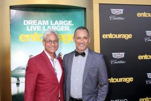 LOS ANGELES, MAY 27 - Greg Louganis, Johnny Chaillot at the Entourage Movie Premiere at the Village Theater on May 27, 2015 in Westwood, CA photo