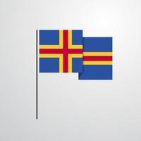 vector de diseño de bandera ondeante de aland