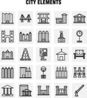 City Elements Line Icons Set For Infographics Mobile UXUI Kit And Print Design Include Car Vehicle Travel Transport Fountain Water Shower City Eps 10 Vector